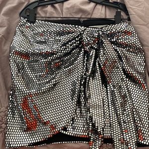 Silver sequin skirt